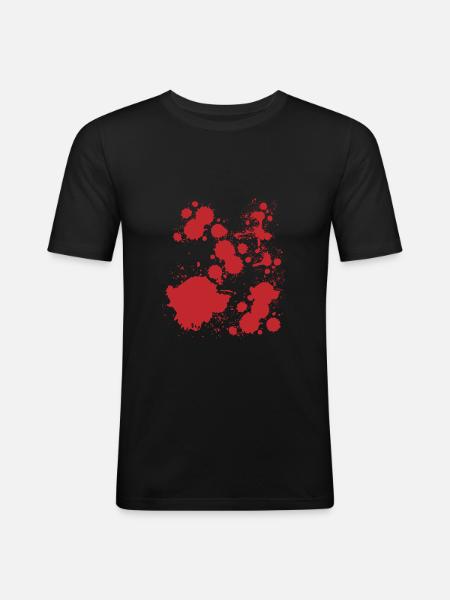 Blutflecken - Männer Slim Fit T-Shirt - Schwarz