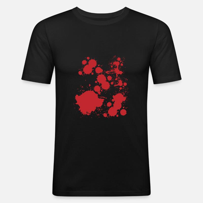 Blutflecken - Männer Slim Fit T-Shirt - Schwarz