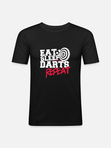 Eat Sleep Darts Repeat - Men's Slim Fit T-Shirt - black