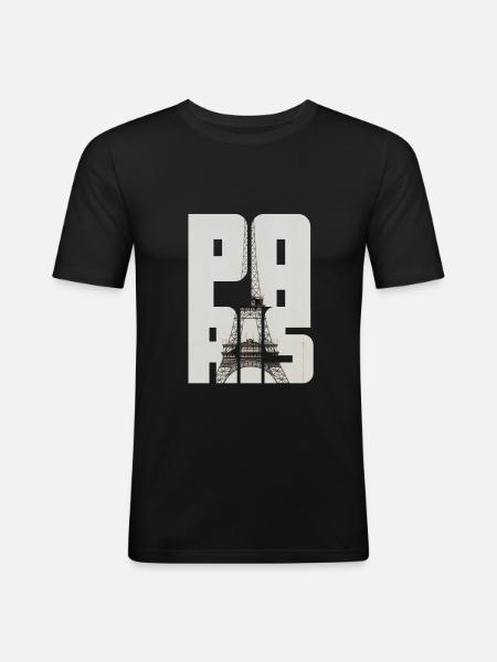 Paris Eiffel Tower - Men's Slim Fit T-Shirt - black