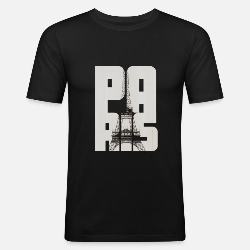 Paris Eiffel Tower - Men's Slim Fit T-Shirt - black