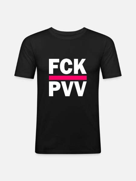 Fck pvv - Men's Slim Fit T-Shirt - black