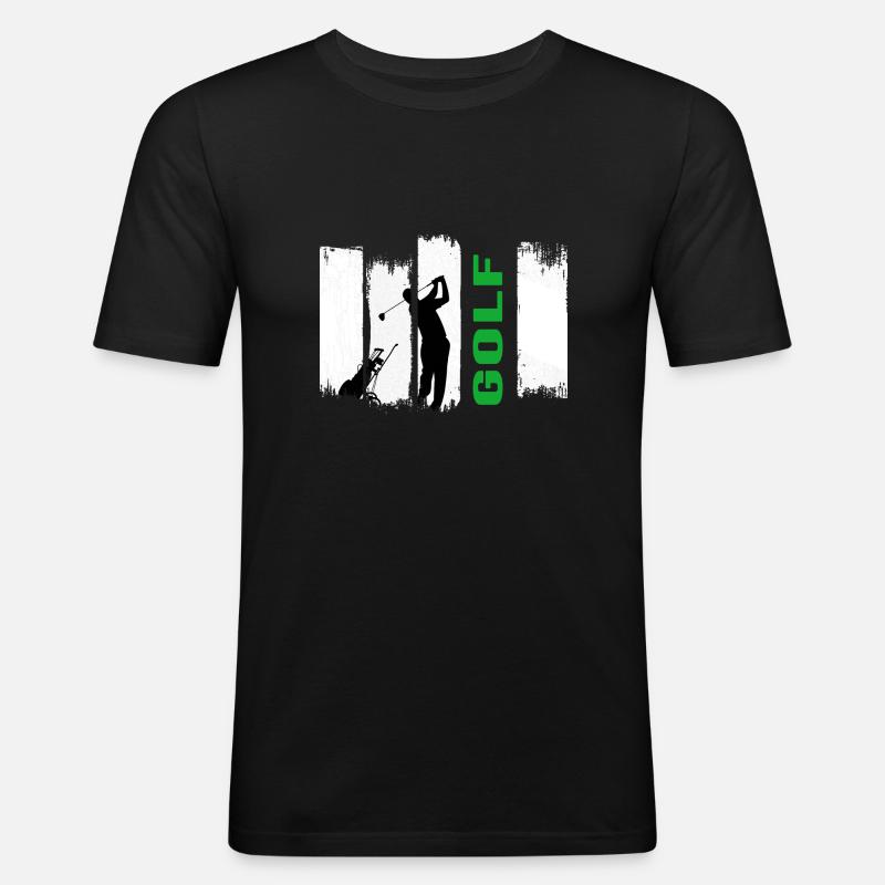 Golf Golfer Golf Course - T-shirt près du corps Homme - noir