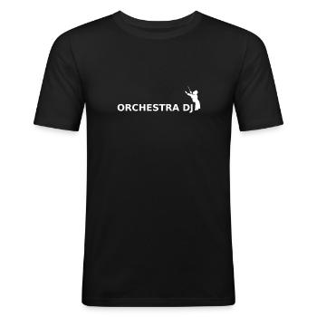Dirigent Conductor Orchestra Dj - Männer Slim Fit T-Shirt - Schwarz - Vorne - Nik (191cm)