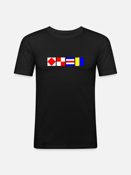 FoxtrottUniformCharlieKilo Plain - Männer Slim Fit T-Shirt - Schwarz