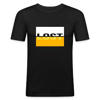 lost kein plan digga verpeilt und jung - Männer Slim Fit T-Shirt - Schwarz - Vorne - Nik (191cm)