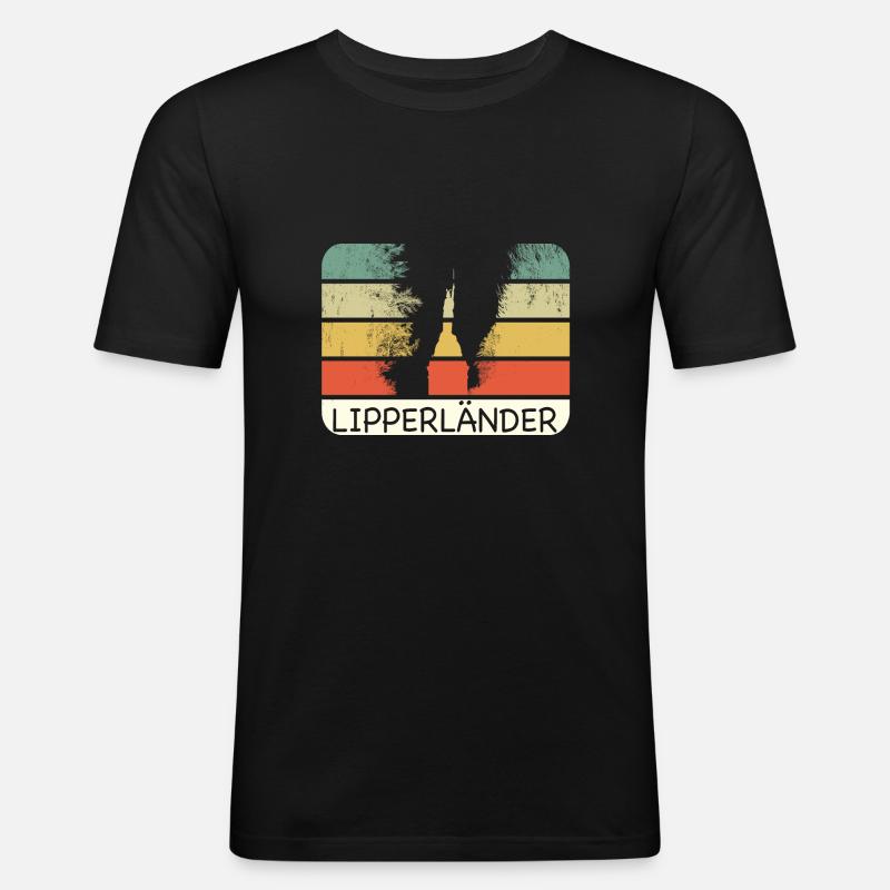 Lipperländer - Hermannsdenkmal -Lippe - Lipperland - Männer Slim Fit T-Shirt - Schwarz