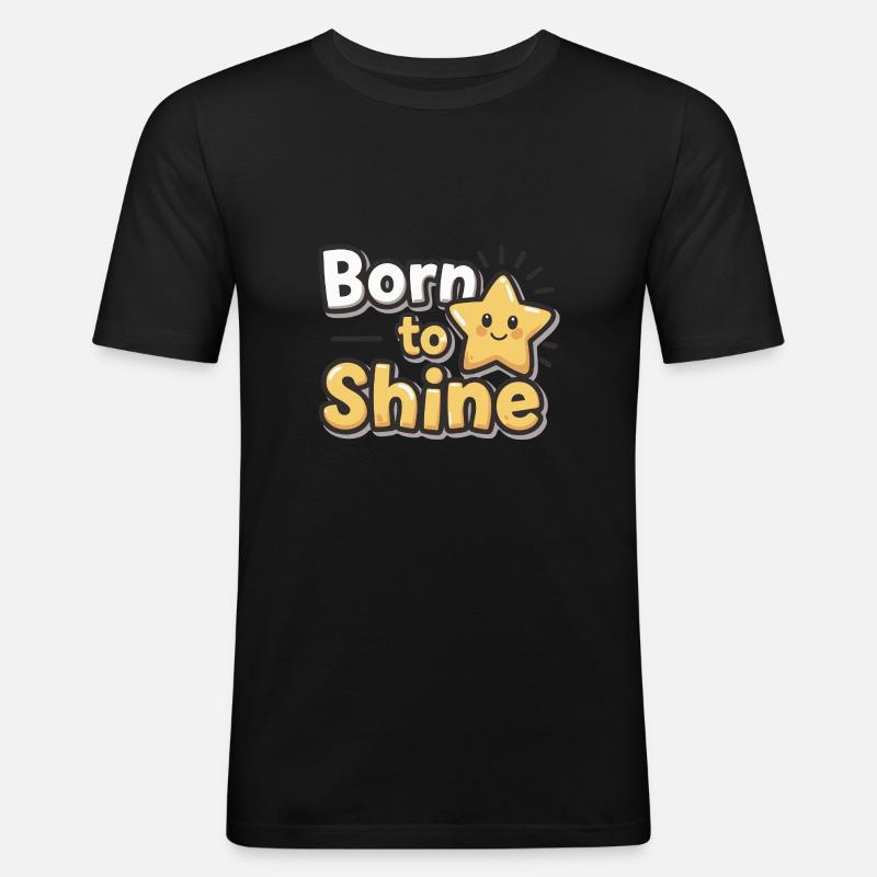 Né pour briller – Strahlender Stern - T-shirt près du corps Homme - noir
