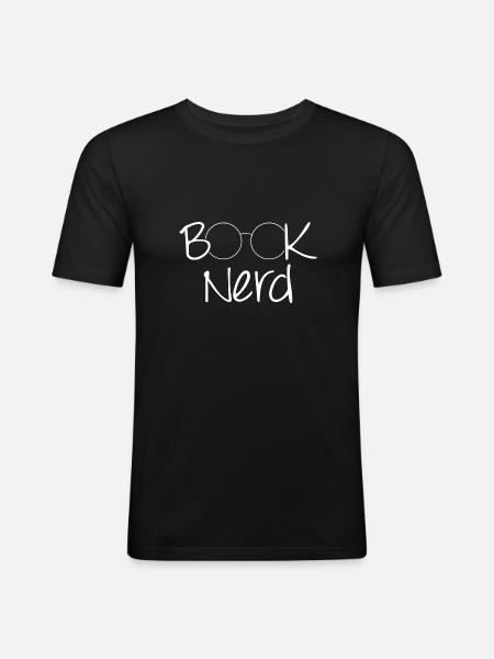 Book Nerd - Men's Slim Fit T-Shirt - black