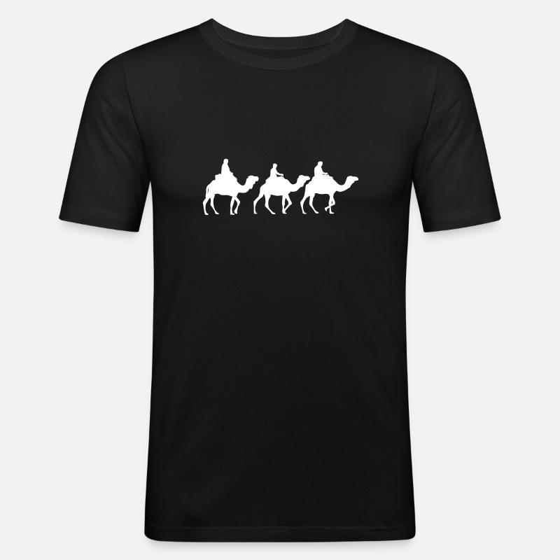 Camel - Dromedar - Kamel - Karawane - Männer Slim Fit T-Shirt - Schwarz