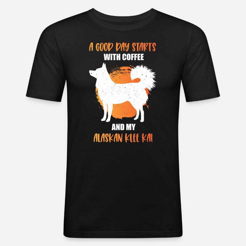 Alaskan Klee Kai - Männer Slim Fit T-Shirt - Schwarz