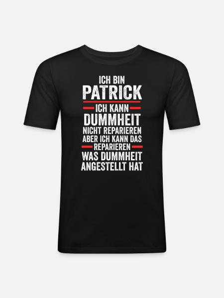 Patrick - Männer Slim Fit T-Shirt - Schwarz