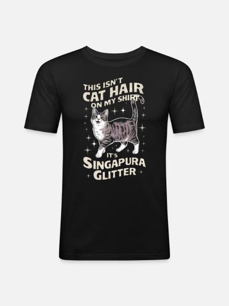 Katze Singapura Geschenk - Männer Slim Fit T-Shirt - Schwarz