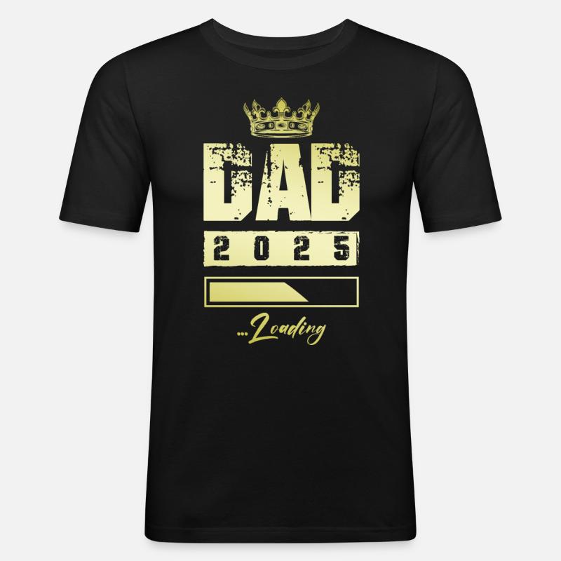 Dad 2025 Loading Papa - Men's Slim Fit T-Shirt - black