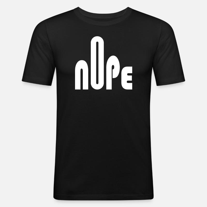 Nope - Männer Slim Fit T-Shirt - Schwarz
