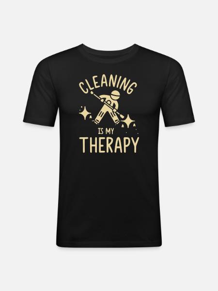 Reiniger - Männer Slim Fit T-Shirt - Schwarz