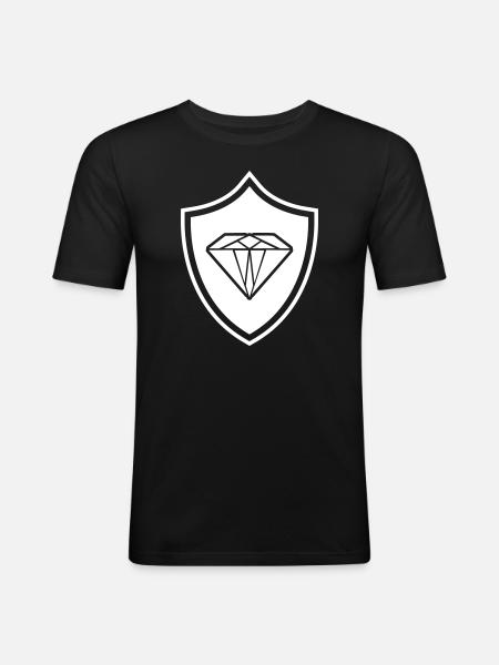 Diamant Symbol Wappen - Männer Slim Fit T-Shirt - Schwarz