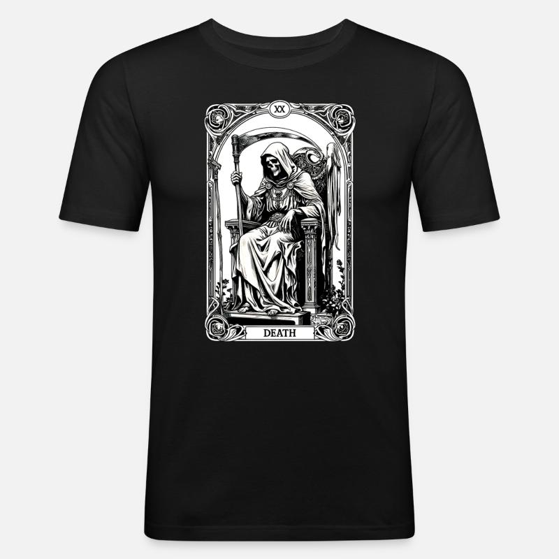 Tarocchi della Morte - Maglietta aderente da uomo - nero