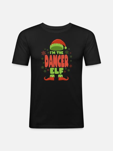 Dancer Christmas Elf - Men's Slim Fit T-Shirt - black