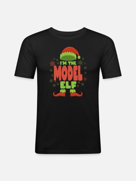 Model Christmas Elf - Men's Slim Fit T-Shirt - black