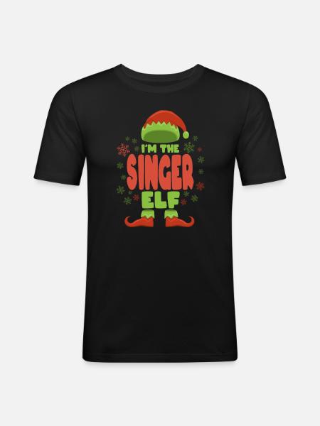 Singer Christmas Elf - Men's Slim Fit T-Shirt - black