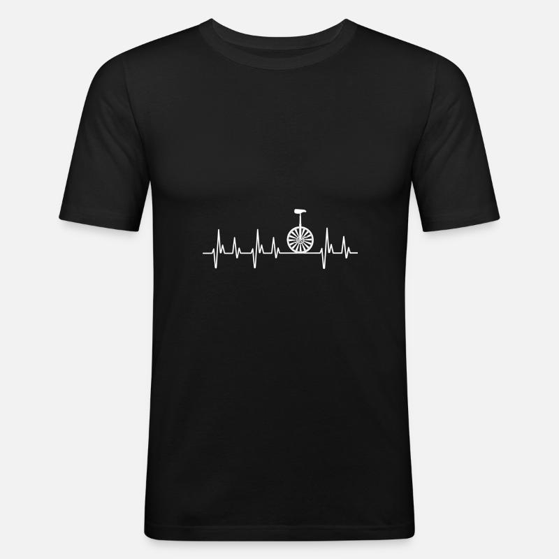 einrad mädchen geschenkidee unicycle herzschlag - Men's Slim Fit T-Shirt - black