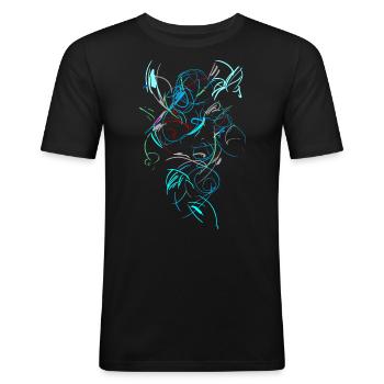 Abstract Ghost - Men's Slim Fit T-Shirt - black - Front - Nik (191cm)