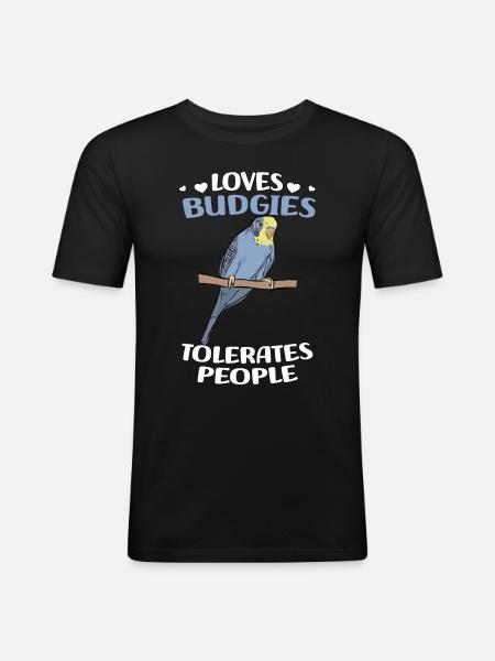Budgerigar Gifts | Pet Bird Lovers - Men's Slim Fit T-Shirt - black
