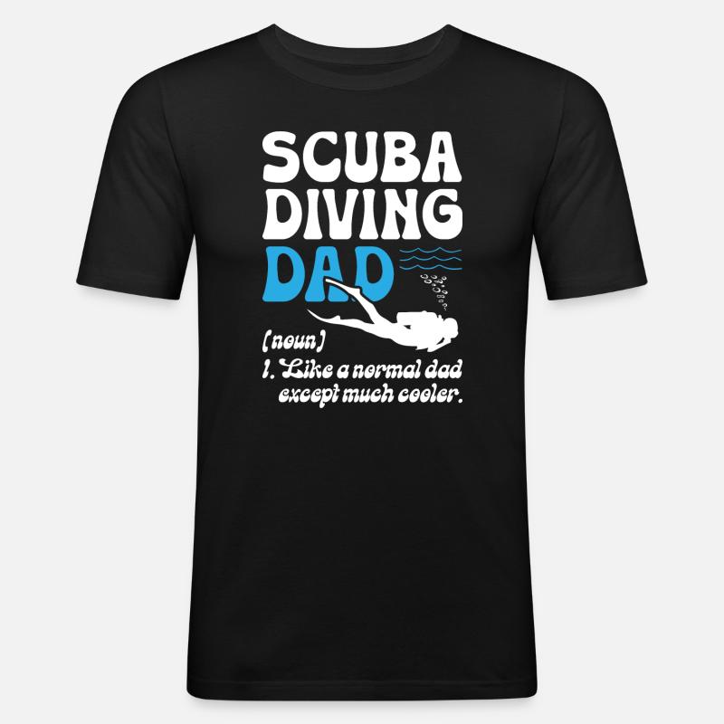 Scuba Diving Dad - Männer Slim Fit T-Shirt - Schwarz