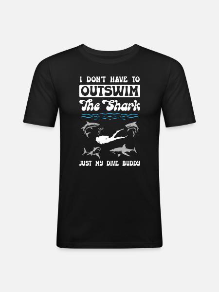 Diving With Shack - Men's Slim Fit T-Shirt - black