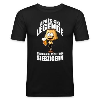 Apres Ski Legende - Lampe aus den Siebzigern - Männer Slim Fit T-Shirt - Schwarz - Vorne - Nik (191cm)