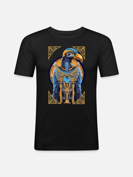Ägyptischer Horus - Männer Slim Fit T-Shirt - Schwarz