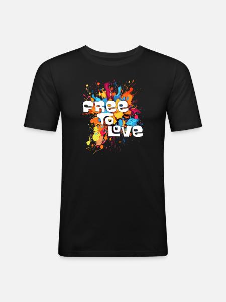 Libre d’aimer - T-shirt près du corps Homme - noir