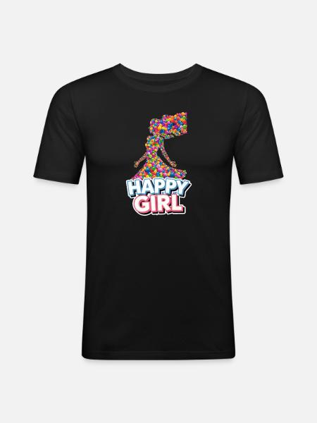 Happy Girl - Men's Slim Fit T-Shirt - black