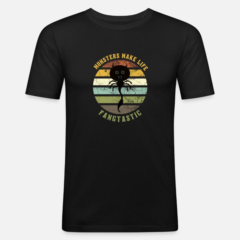 Fangtastic - Männer Slim Fit T-Shirt - Schwarz