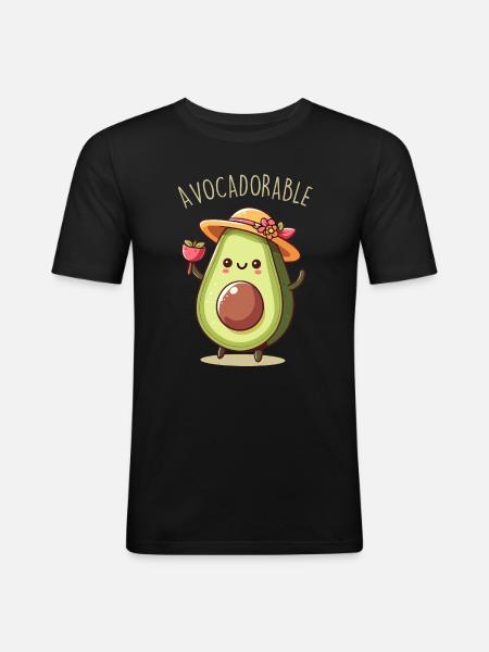 Avocadorable - T-shirt près du corps Homme - noir