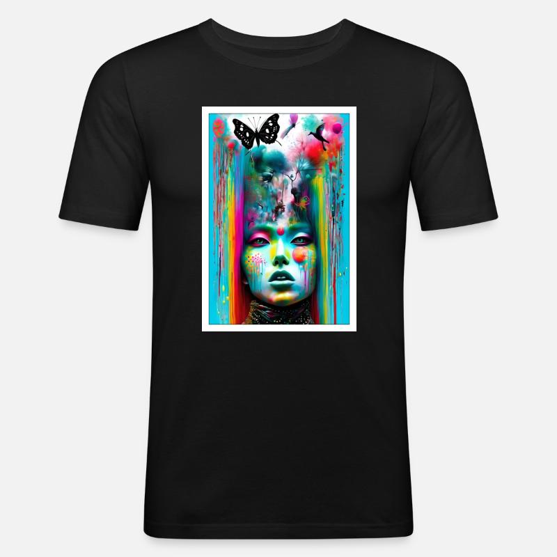 Dreamy Imagination - Männer Slim Fit T-Shirt - Schwarz