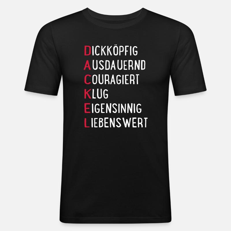 Dackel - Männer Slim Fit T-Shirt - Schwarz