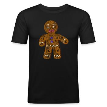 Keks - Männer Slim Fit T-Shirt - Schwarz - Vorne - Nik (191cm)