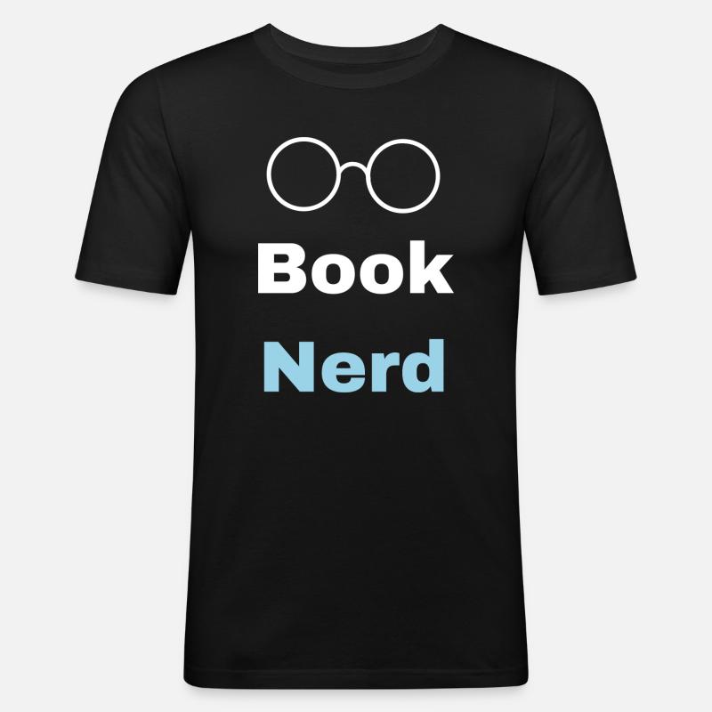 Buch-Nerd - Männer Slim Fit T-Shirt - Schwarz