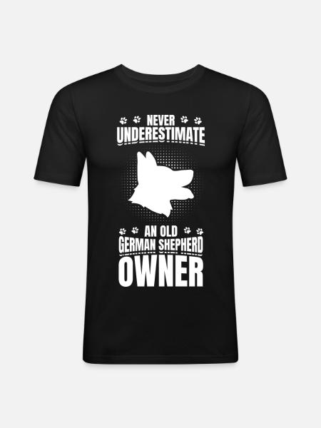 Old German Shepherd Owner - Men's Slim Fit T-Shirt - black