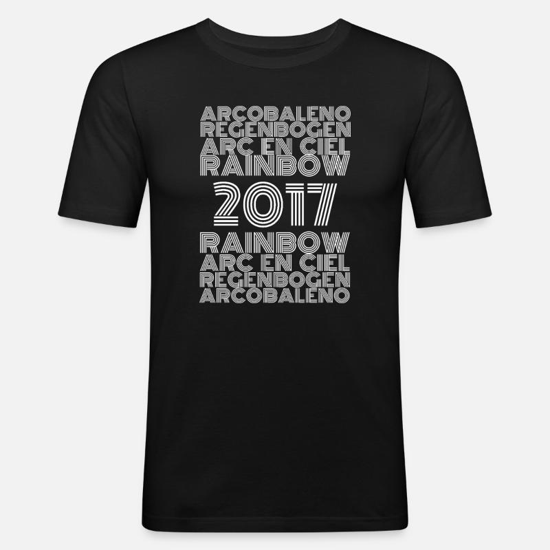 Regenbogen 2017 - Männer Slim Fit T-Shirt - Schwarz