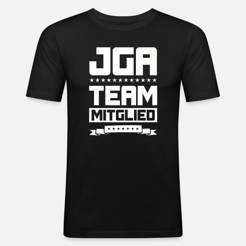 JGA TEAM MITGLIED - Männer Slim Fit T-Shirt - Schwarz