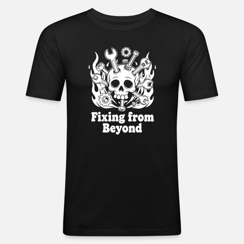 Fixing from Beyond - Männer Slim Fit T-Shirt - Schwarz