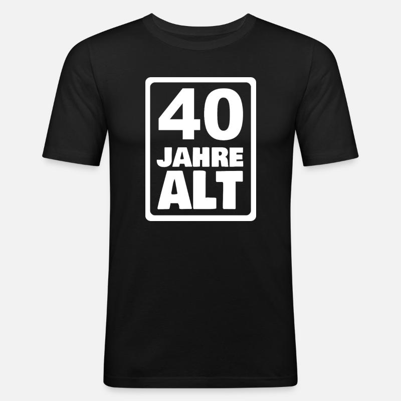 40 - Männer Slim Fit T-Shirt - Schwarz