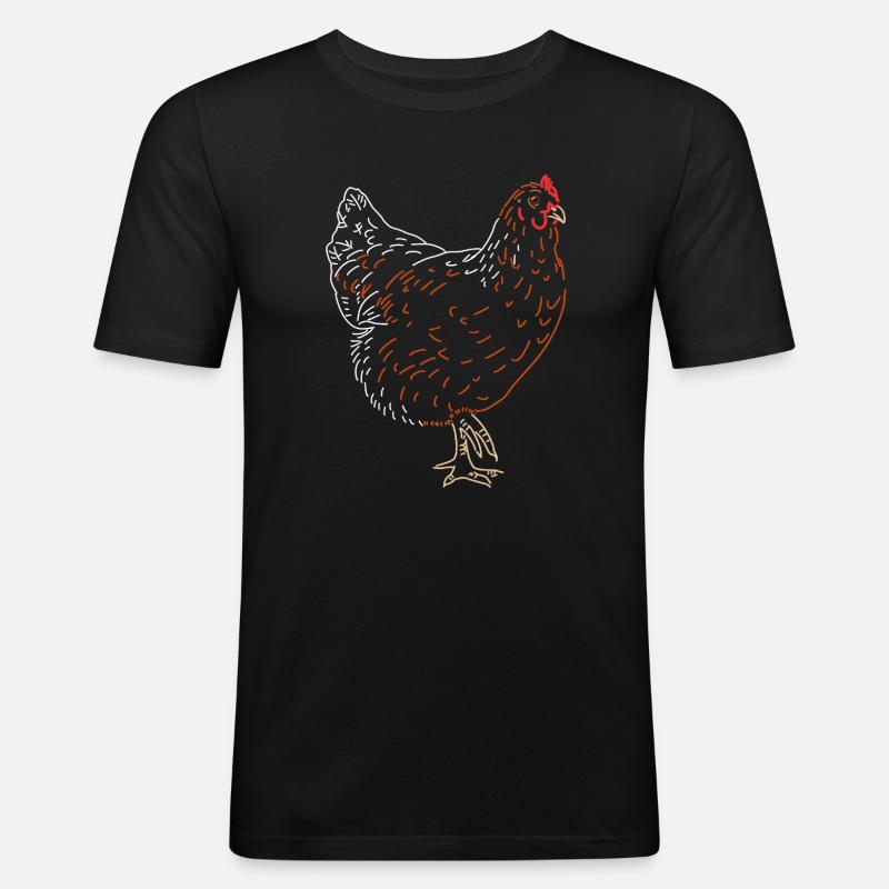 Hahn oder Henne - Männer Slim Fit T-Shirt - Schwarz