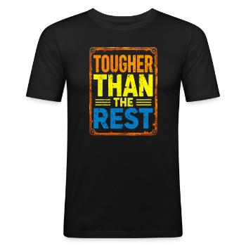 Tougher Than the Rest - Männer Slim Fit T-Shirt - Schwarz - Vorne - Nik (191cm)