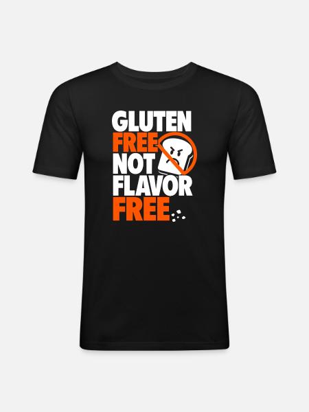Sans gluten, pas sans arôme - T-shirt près du corps Homme - noir