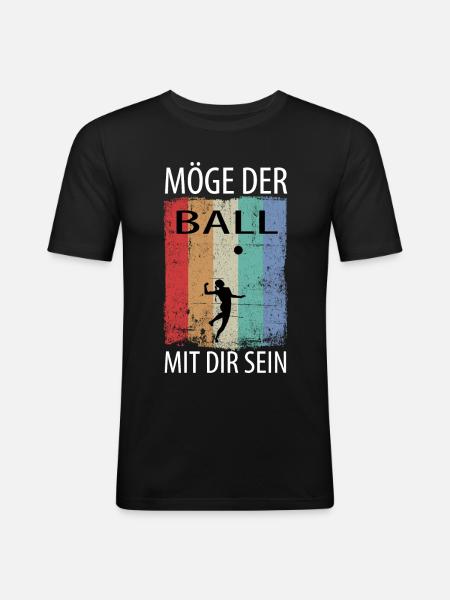Faustball Faustballer Faustballspieler - Männer Slim Fit T-Shirt - Schwarz