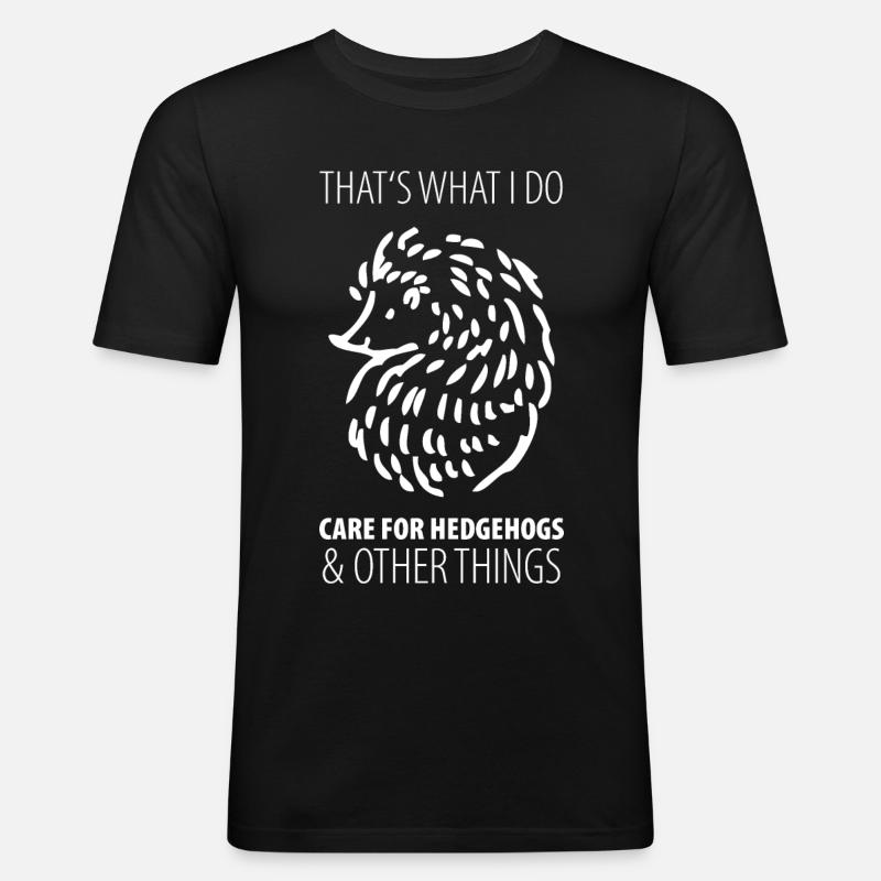 Igel - Männer Slim Fit T-Shirt - Schwarz